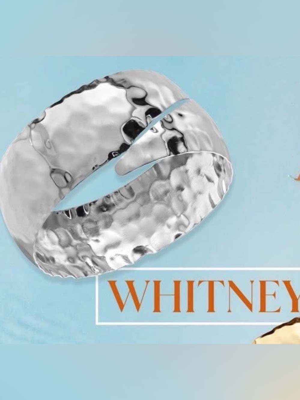 Hammered park Lane Whitney Silver Statement Cuff Bracelet